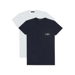 EA7 Emporio Armani Tricou bleumarin / alb