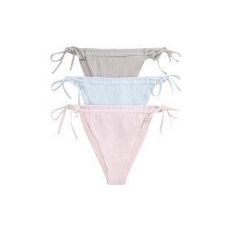The Set Slip costum de baie albastru pastel / gri / roz pastel