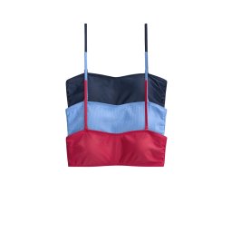 The Set Sutien costum de baie albastru / albastru marin / roșu