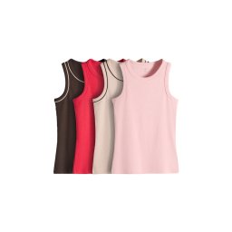 The Set Top culoarea pielii / maro închis / roz / roșu intens