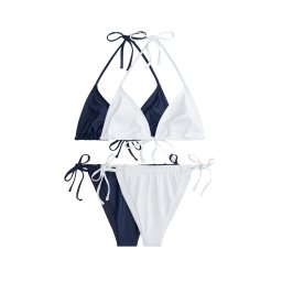 The Set Costum de baie două piese bleumarin / alb