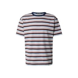 SCOTCH & SODA Tricou 'YARNDYED' bleumarin / albastru deschis / roșu / alb
