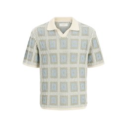 Jack & Jones Plus Pulover 'JORAIDEN' crem / bej închis / albastru deschis