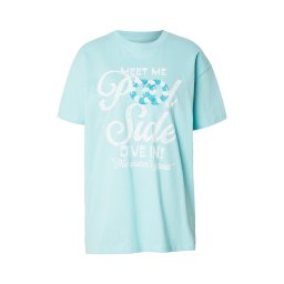 HOLLISTER Tricou 'POOLSIDE' turcoaz / albastru aqua / alb