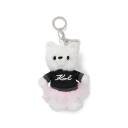 Karl Lagerfeld Breloc ' Ikon Choupette Plüschtier-Schlüsselanhänger ' alb