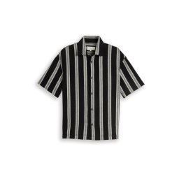 TOM TAILOR DENIM Cămașă negru / alb murdar