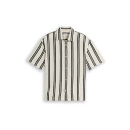 TOM TAILOR DENIM Cămașă gri închis / alb lână