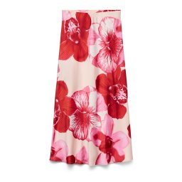 VERO MODA Fustă 'VMREBA HIBISCA' roz / roz pastel / roşu închis / alb