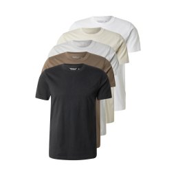 Abercrombie & Fitch Tricou maro / gri metalic / grej / gri deschis / alb