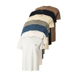 Abercrombie & Fitch Tricou 'MAR4' crem / bleumarin / maro caramel / oliv / negru / alb