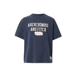 Abercrombie & Fitch Tricou ecru / bleumarin