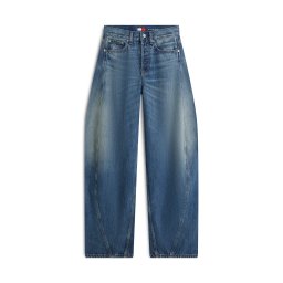 Tommy Jeans Jeans 'Twisted Seam Mid Rise Barrel' albastru închis
