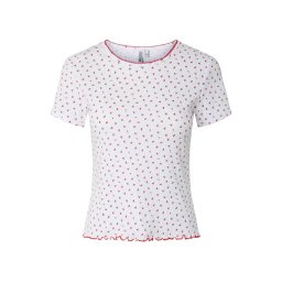 PIECES Tricou 'PCMya' verde / roșu cireș / alb