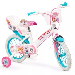 Toimsa: Paw Patrol bicicletă pentru copii cu coș și scaun de păpuși - mărimea 14