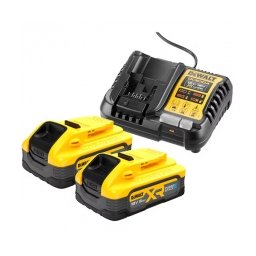 DeWalt - DCB1104H2-QW - Set 2 acumulatori si incarcator, Li-Ion, 18 V, 5 Ah, incarcare rapida