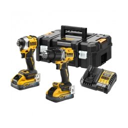 DeWalt - DCD805N + DCF850N - Masina de gaurit si insurubat cu percutie, 90 Nm + Masina de insurubat cu impact, 205 Nm + Set 2 acumulatori si incarcator, Li-Ion, 18 V, 5 Ah + valiza speciala