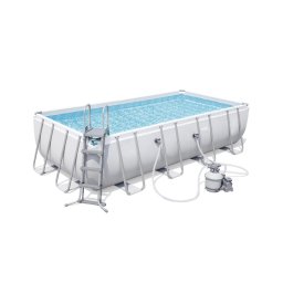 Power Steel Rectangular 5.49m x 2.74m x 1.22m, Grey/Blue