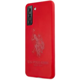 Husa Husa TPU U.S. Polo Double Horse pentru Samsung Galaxy S21 5G, Rosie USHCS21SSLHRTRE