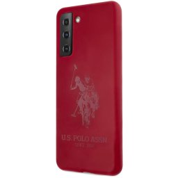 Husa Husa TPU U.S. Polo Double Horse pentru Samsung Galaxy S21+ 5G, Rosie USHCS21MSLHRTRE