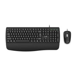 Tastatura KIT wired GENIUS USB, tastatura 104 taste (concave) + mouse optic 1200dpi, 3 butoane, palm rest, cablu 1.5m, black, "KM-123" "31330013400" (timbru verde 0.8 lei)