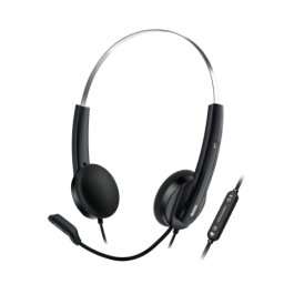 Casti CASTI Genius "HS-220U", cu fir, utilizare multimedia, USB Type-C, microfon pe brat, lungime cablu 2.4m, control volum pe fir, negru, "31710032401" (timbru verde 0.18 lei) - 4710268262190