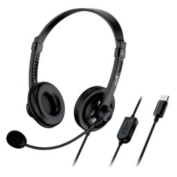 Casti CASTI Genius "HS-230U", cu fir, utilizare multimedia, USB-A, microfon pe brat, lungime cablu 2.4m, control volum pe fir, negru, "31710021401" (timbru verde 0.18 lei) - 4710268259541