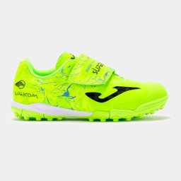 Ghete Fotbal Copii JOMA Super Copa Jr 2409 Fibertech Turf Verde Fluo - Verde fluo, 31