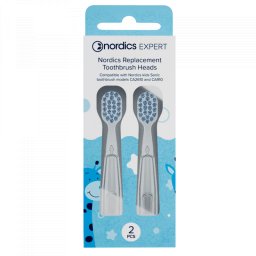 Set 2 capete pentru periutele de dinti electrice pentru copii Nordics, Compatibile cu modelele CA078, CA2610 si CA910, Peri moi DuPont, Albastru