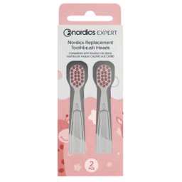 Set 2 capete pentru periutele de dinti electrice pentru copii Nordics, Compatibile cu modelele CA078, CA2610 si CA910, cu peri moi DuPont, Roz