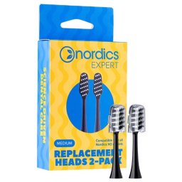 Set 2 capete pentru periuta de dinti electrica Nordics Expert XO10B - Medium, Click on, Negru