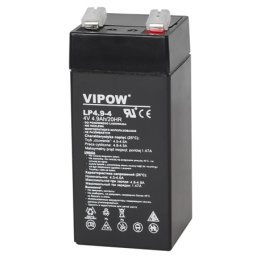 Acumulator staționar AGM VRLA 4V 4.9Ah, plumb acid etanș, VIPOW BAT0271