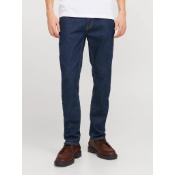 Jack & Jones Blugi barbati GLENN, talie joasa, croiala Slim fit, Albastru inchis (SELECTATI MARIMEA: 34, SELECTATI LUNGIMEA: 34)