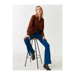 Koton Spanish Leg pantaloni cu talie înaltă cu fante.