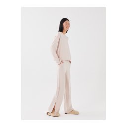 LC Waikiki Crew Neck Plain Long Sleeve Women's Pajama Set