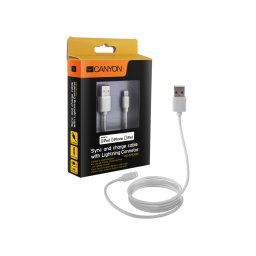 Cablu de date Canyon CNS-MFICAB01W Ultra-compact MFI 1m Alb
