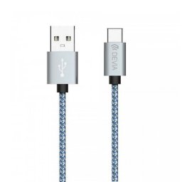 Cablu de date Devia Tube Type-C 1m Gri