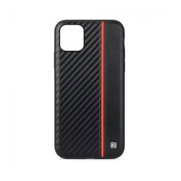 Husa Meleovo Carbon pentru iPhone 11 Pro Max Black Red