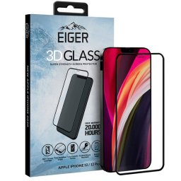 Folie protectie Eiger Sticla Curbata 3D Clear Black pentru Apple iPhone 12 / 12 Pro