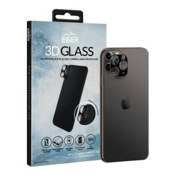 Folie sticla pentru camera Eiger 3D Glass Clear Black pentru Apple iPhone 11 Pro / Pro Max