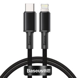 Cablu de date Baseus High Density, USB Type-C/Lightning, Power Delivery 20W, 2m, Negru