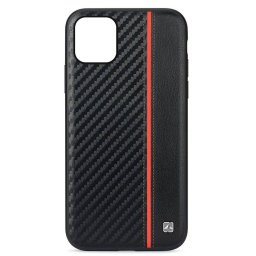 Husa Meleovo Carbon Black / Red pentru Apple iPhone 11 Pro