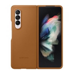 Husa Samsung Leather Cover pentru Galaxy Z Fold 3 Camel