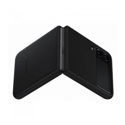 Husa Samsung Leather Cover pentru Galaxy Z Flip 3 Black