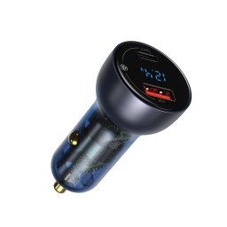 Incarcator Auto Baseus CCKX-C0G Display Digital USB/USB-C Putere 65W Quick Charge Gri