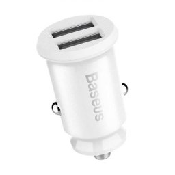 Incarcator Auto Baseus Grain CCALL-ML02 Dual USB 3.1A Maxim 10W Alb