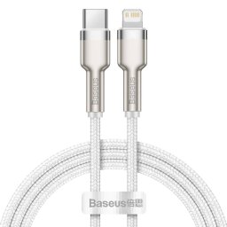 Cablu de date Baseus Cafule Metal, USB Type-C/Lightning, Power Delivery 20W, 2m, Alb