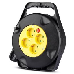 Prelungitor cu rola V-Tac 8781 4 prize 10m Negru / Galben