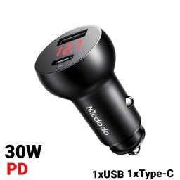 Incarcator Auto Mcdodo Mushrooms Series PD 30W digital display Negru