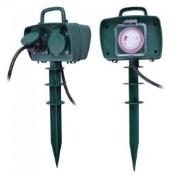 Prelungitor de exterior cu tarus cu timer V-Tac 8811 2 prize 3m IP44