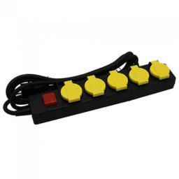 Prelungitor de exterior V-Tac 8813 5 prize 3m IP44 Negru / Galben